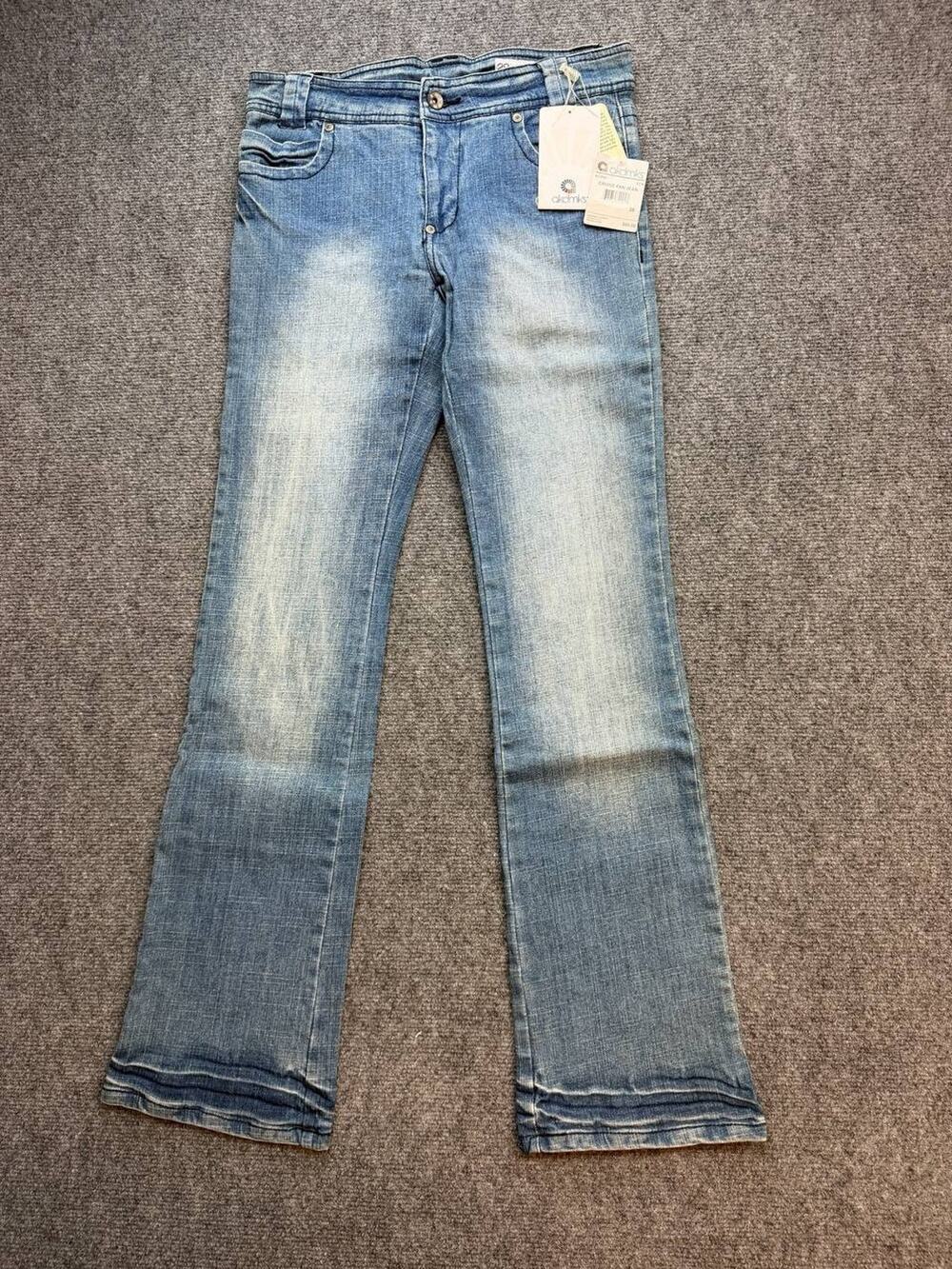 Y2K Akademiks AKDMKS Women’s Flare Jeans Size 28 Light Wash NWT